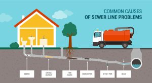 sewer line problems infographic